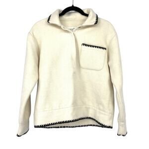 Alix Of Bohemia Arden Snow Knit Top Womens Size Small Cream Kamakura Fleece